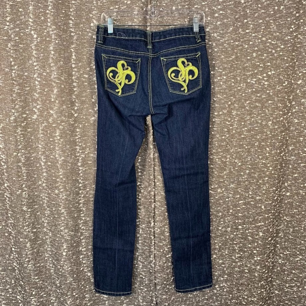 Vintage‎ Y2K Southpole Denim Jeans Green Embroidered Pocket Women's 9